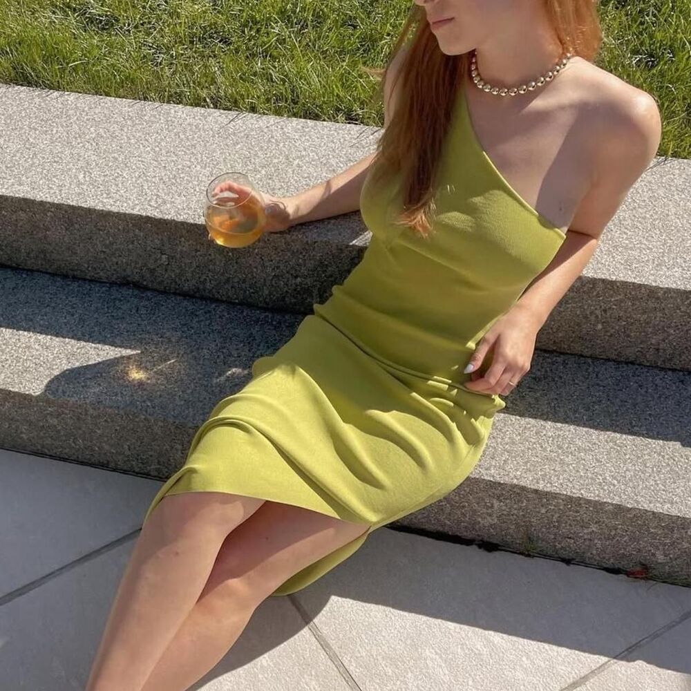 Simon Miller Women's Green and Khaki Dress